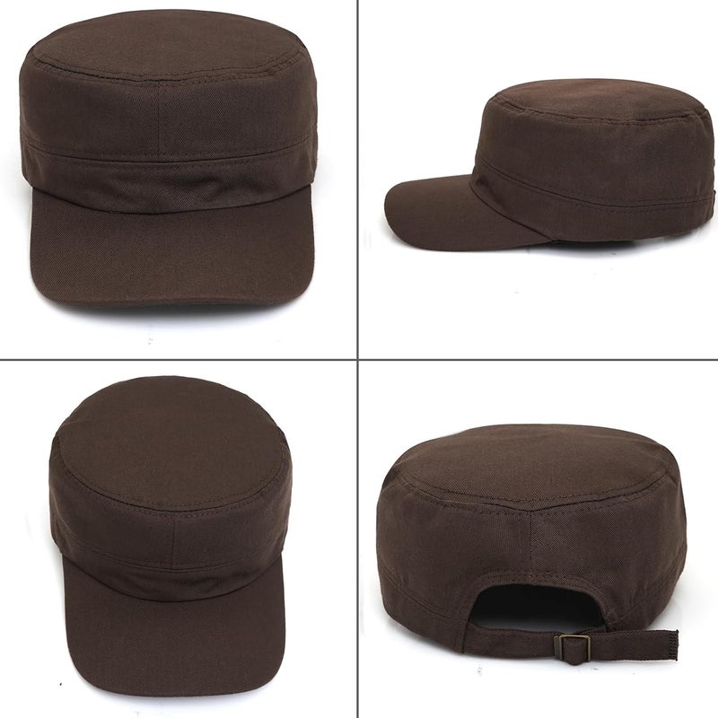 WULIQIUQIU Unisex Basic Cadet Army Caps Everyday Military Style Hat - Image 3